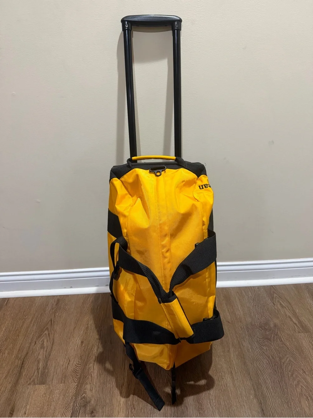 L.L.Bean Adventure Rolling Duffle Bag 24” Yellow Wheeled Travel Luggage 0XN91